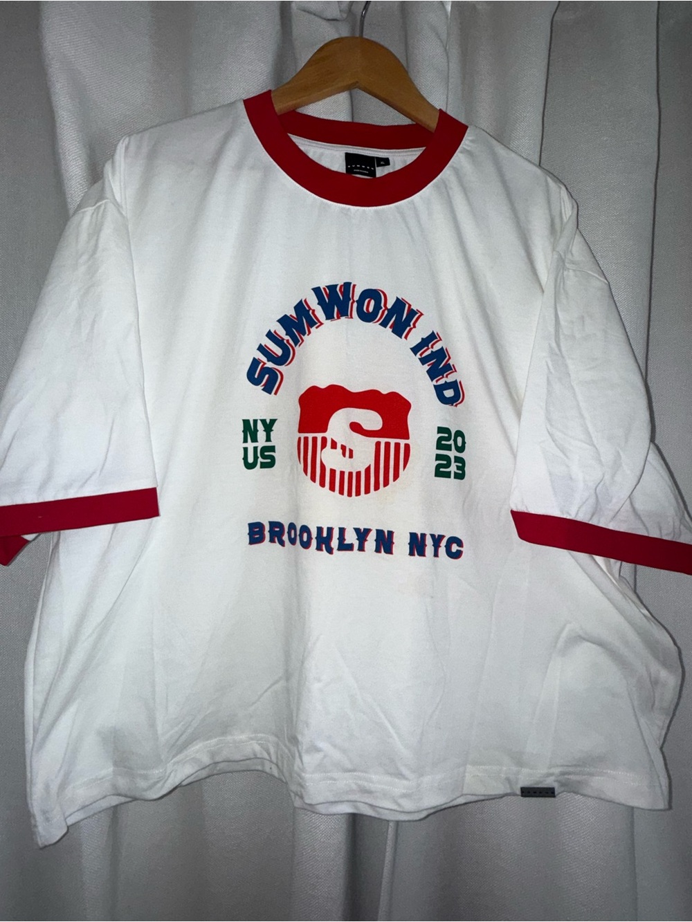SUMWON IND White & Red Graphic Ringer Tee - Kids